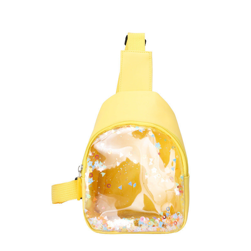 Sac de poitrine en cuir PU de couleur unie pour enfants, sac à bandoulière léger et Cool pour enfants, sables mouvants