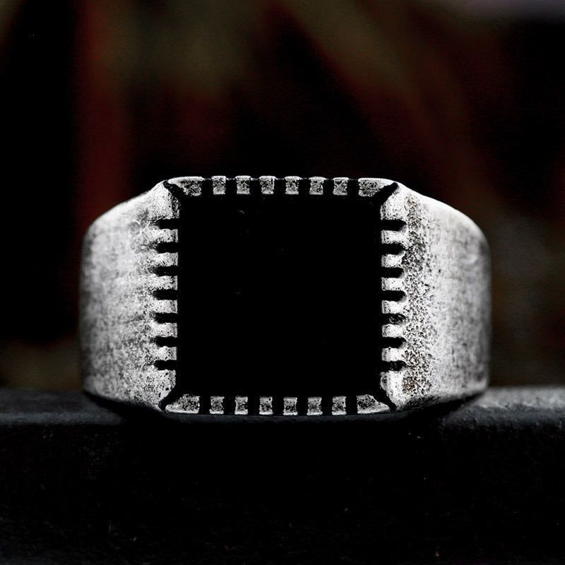 Stainless Steel Vintage Ethnic Style Titanium Steel Ring