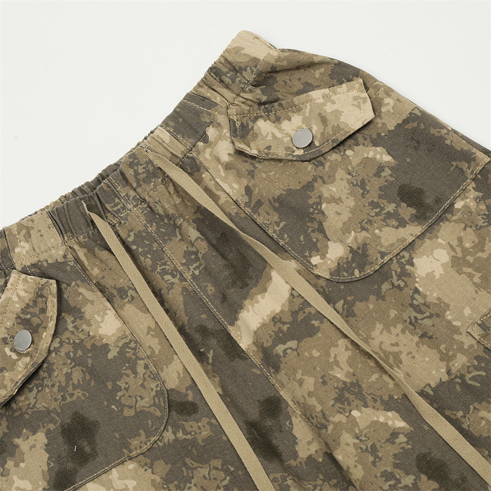 Camouflage Fashion Straight-leg Trousers Male