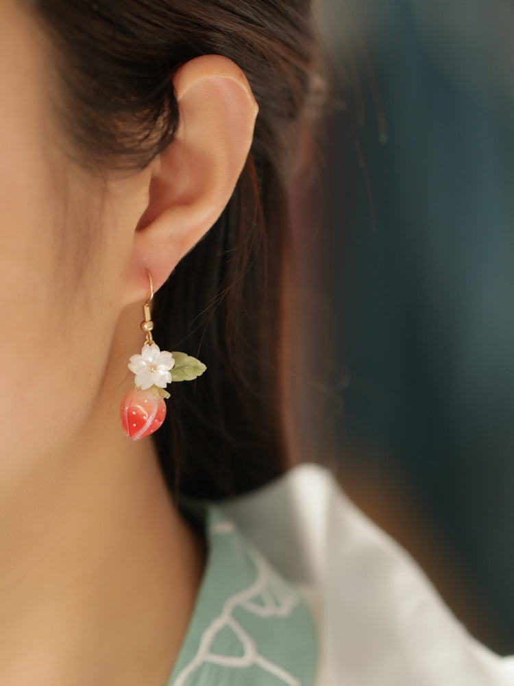 Pendientes largos de epoxi rosa hechos a mano