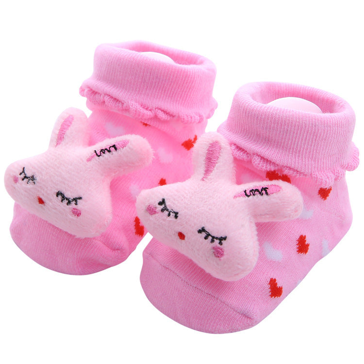Chaussettes antidérapantes tridimensionnelles pour bébé, dessin animé, pour nouveau-né, poupée, vente en gros