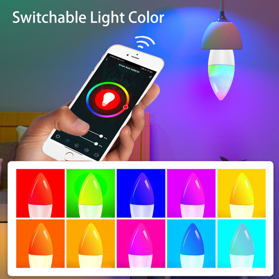 Lampe Led intelligente WifI E14 RGB CW WW, ampoule à intensité variable 85-265V, commande vocale, Alexa Google Home, pour la décoration de la maison