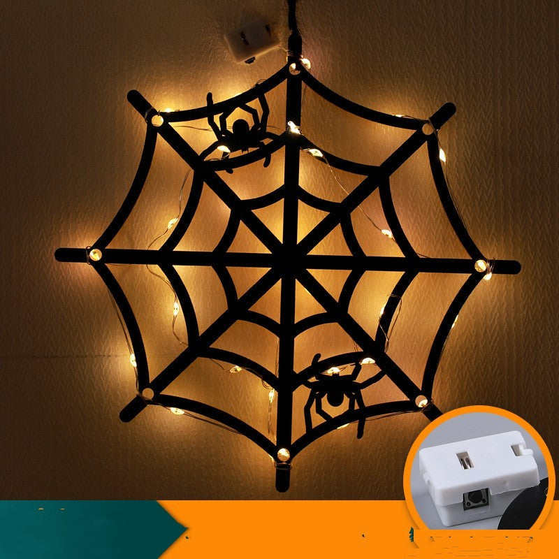 Lumières décoratives LED pour Halloween, araignée luminescente, lampe de décoration pour la maison