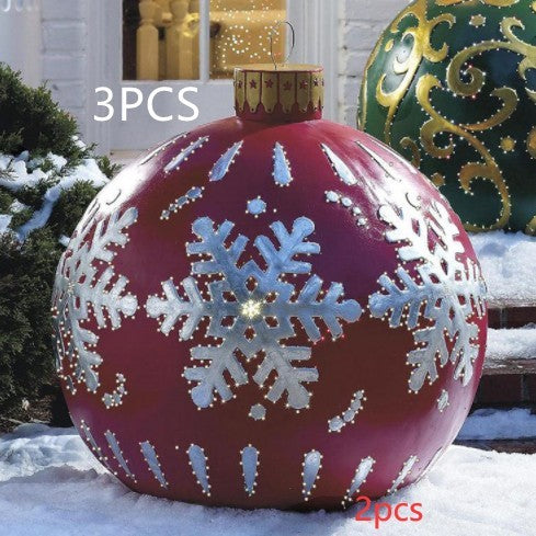 Boules de noël décorations d'arbre de noël, jouets gonflables d'ambiance extérieure pour la maison, boule cadeau de noël