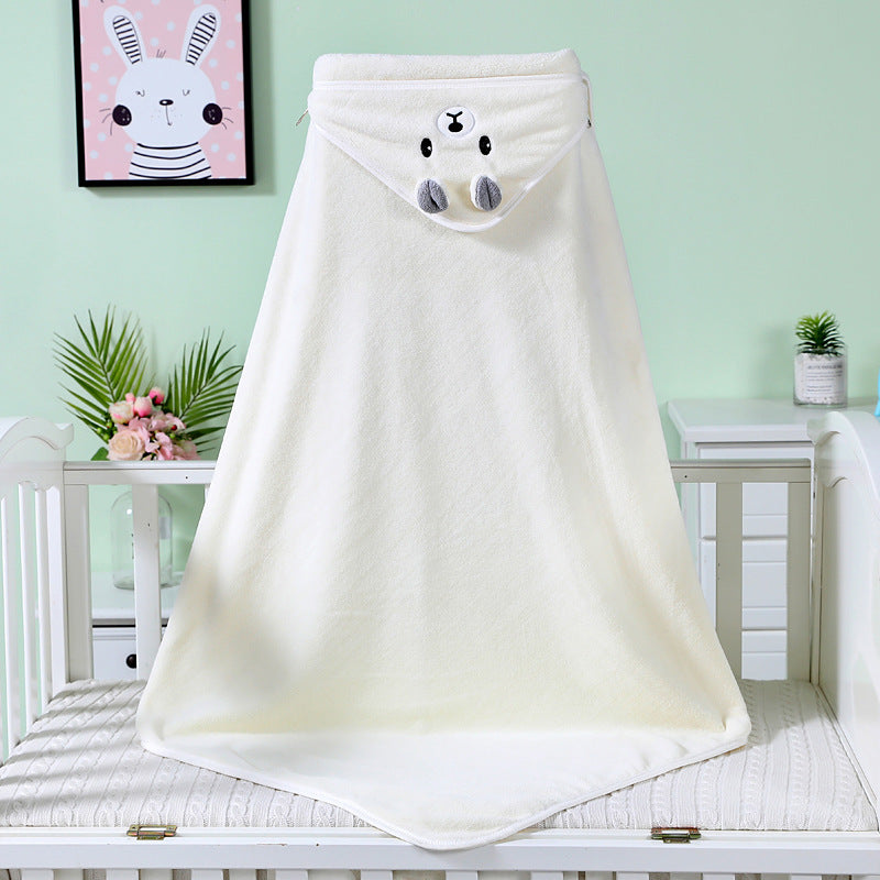 Peignoir de serviette de bain pour bébé en polaire corail