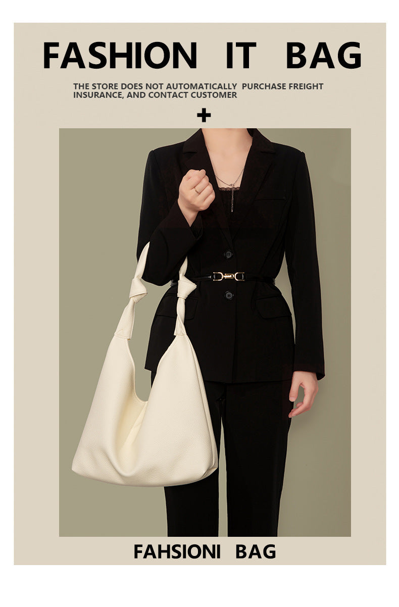 Grand sac fourre-tout en cuir souple, sac à bandoulière simple et tendance