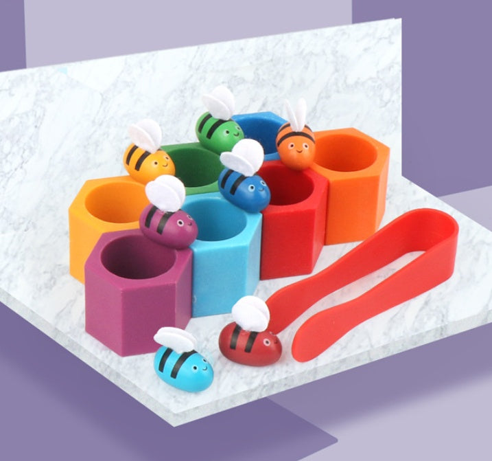 Jouets en bois jeux de société ruche enfants éducation précoce Clip attraper abeille jouets sensoriels pour enfants jeu de Coordination œil-main