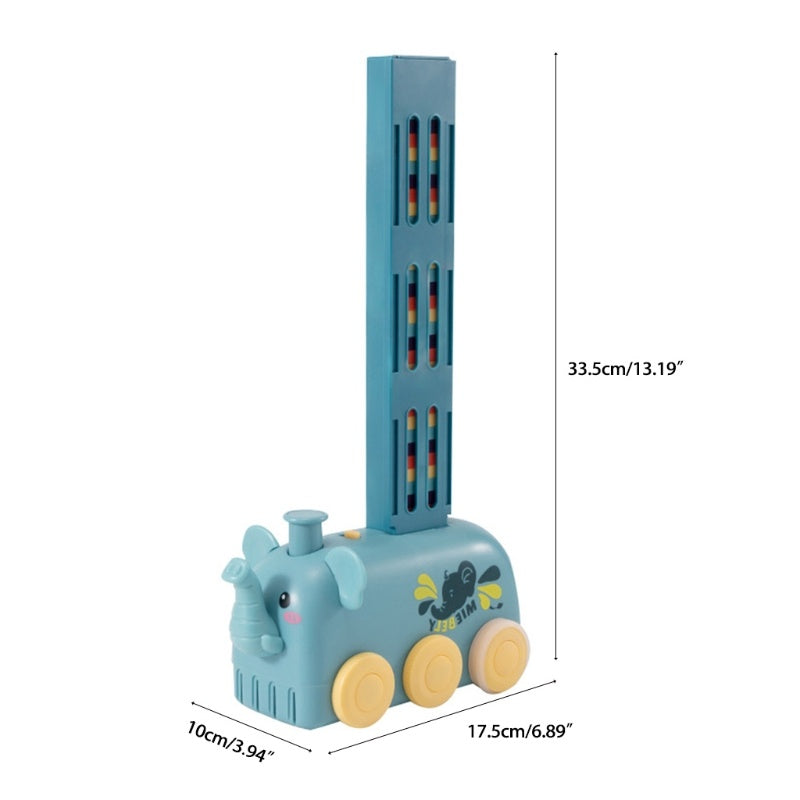 Domino Train jouet bloc d'empilage ensemble Domino bloc de construction cerveau développement voiture électrique dessin animé bloc pour les enfants