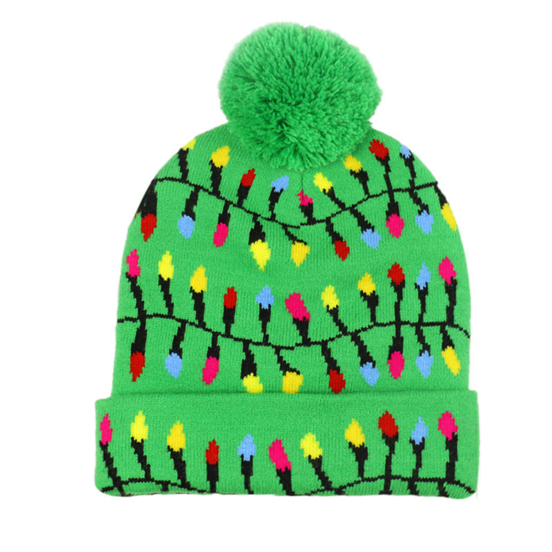 Gorro navideño Gorro de punto LED con luces