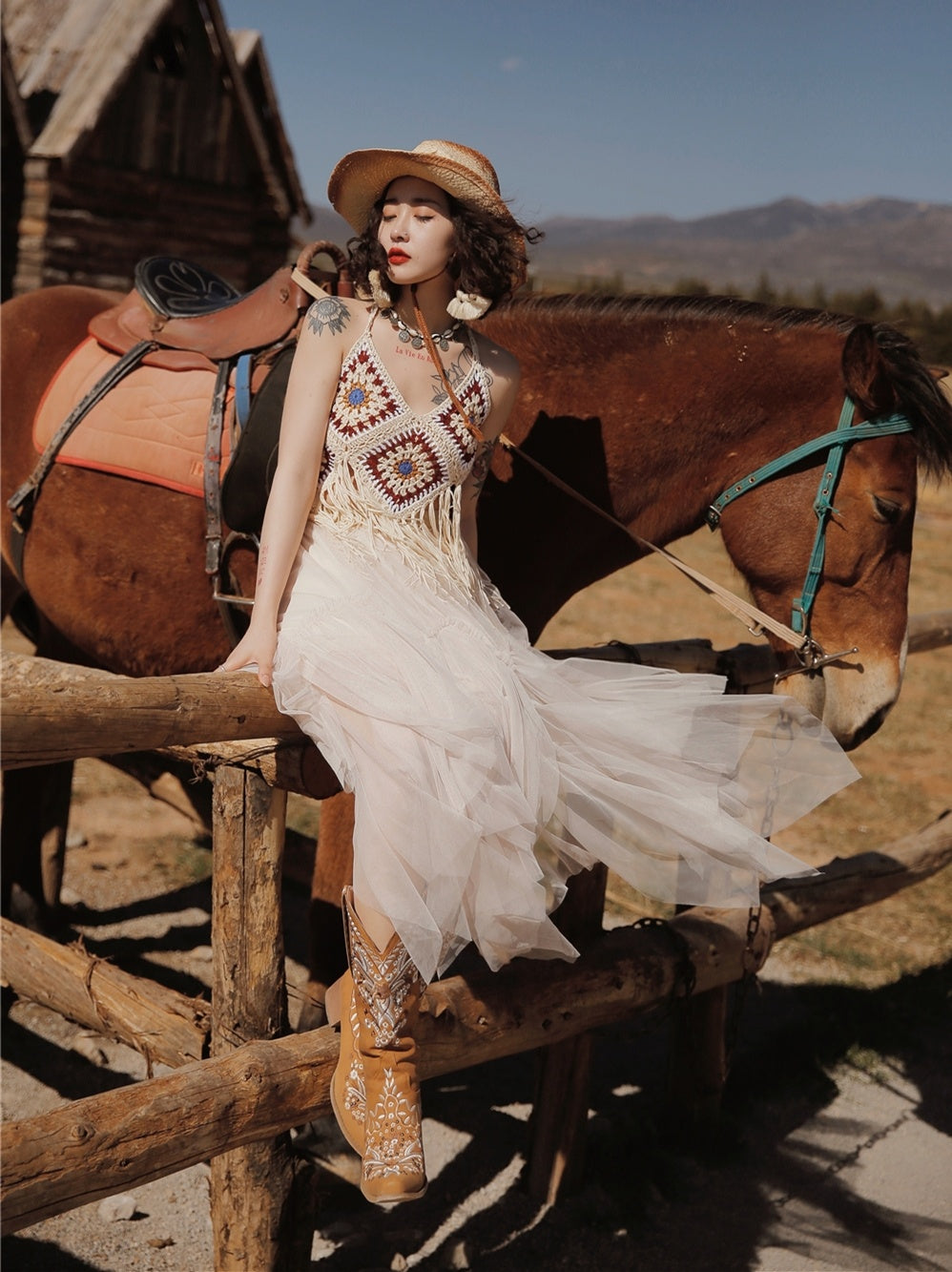 Botas Caballero Bohemio Bordadas Niña