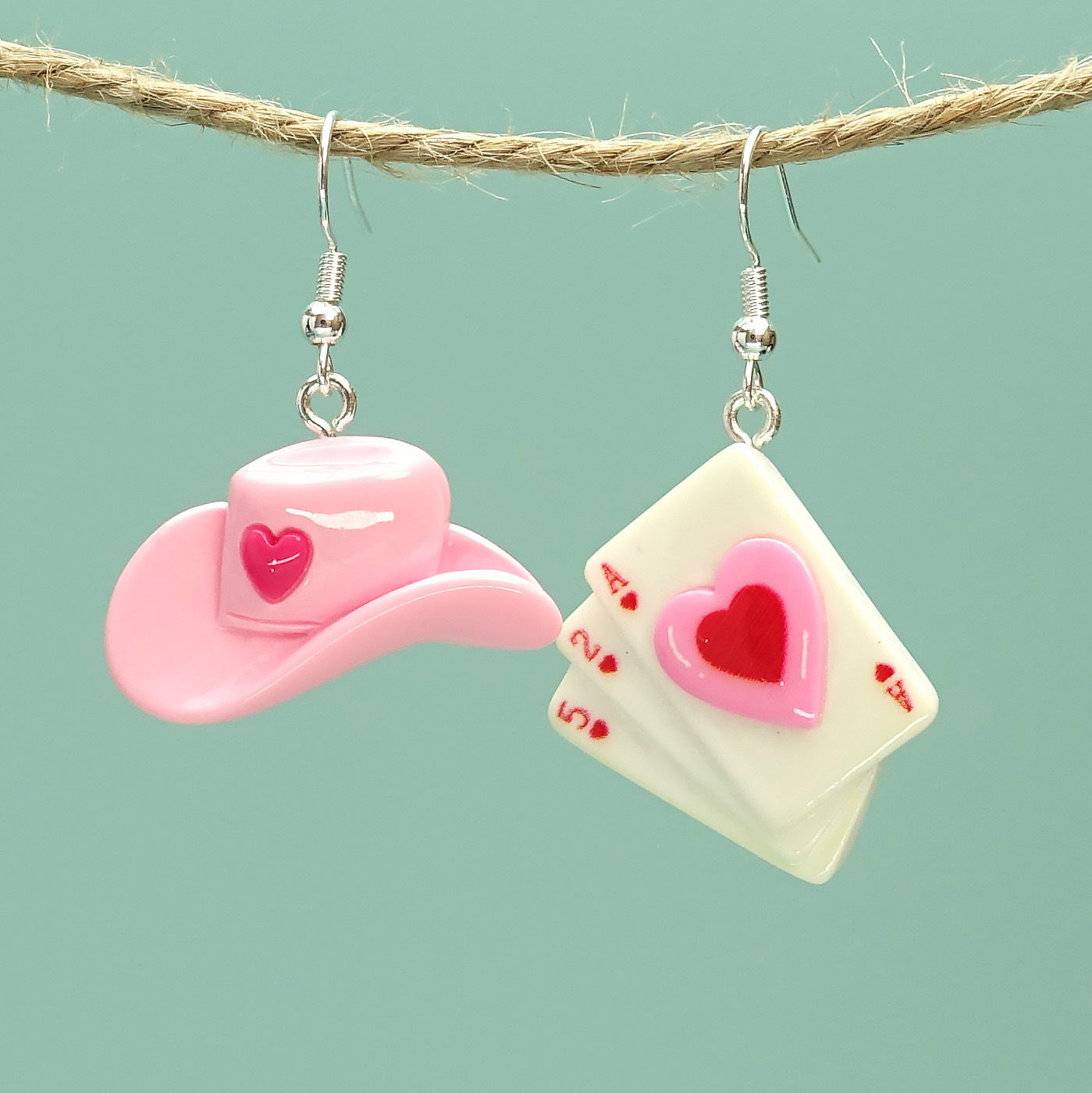Fashion Love Poker Hat Eardrops