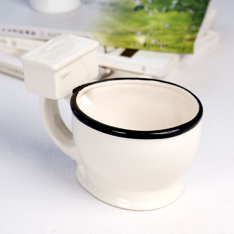 Tasse de toilette créative tasses à café en céramique avec poignée tasse à thé cadeau Gag drôle