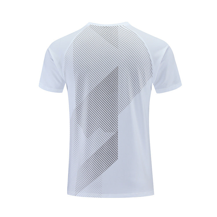 Thermal Transfer Printing Dark Grain Ice Silk Breathable Fitness Short Sleeve