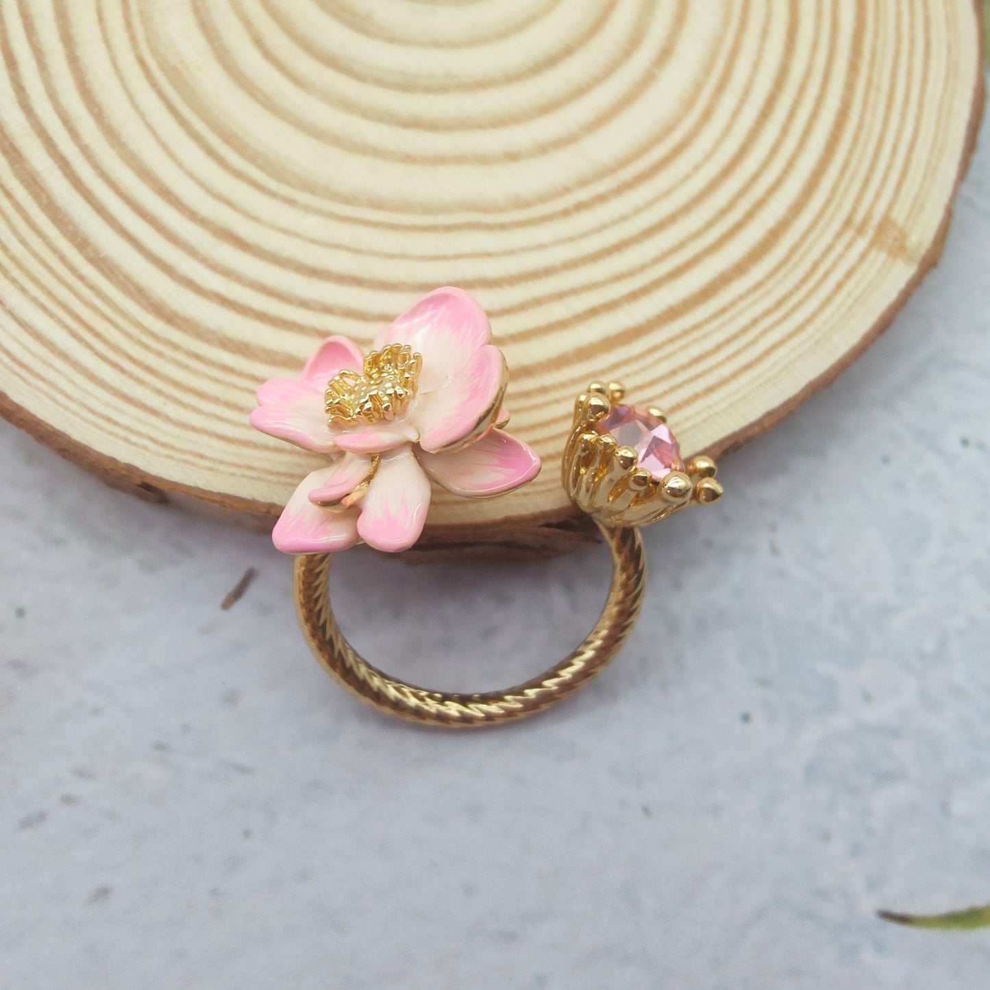 Bague de collier de bracelet de feuille de lotus de bourgeon