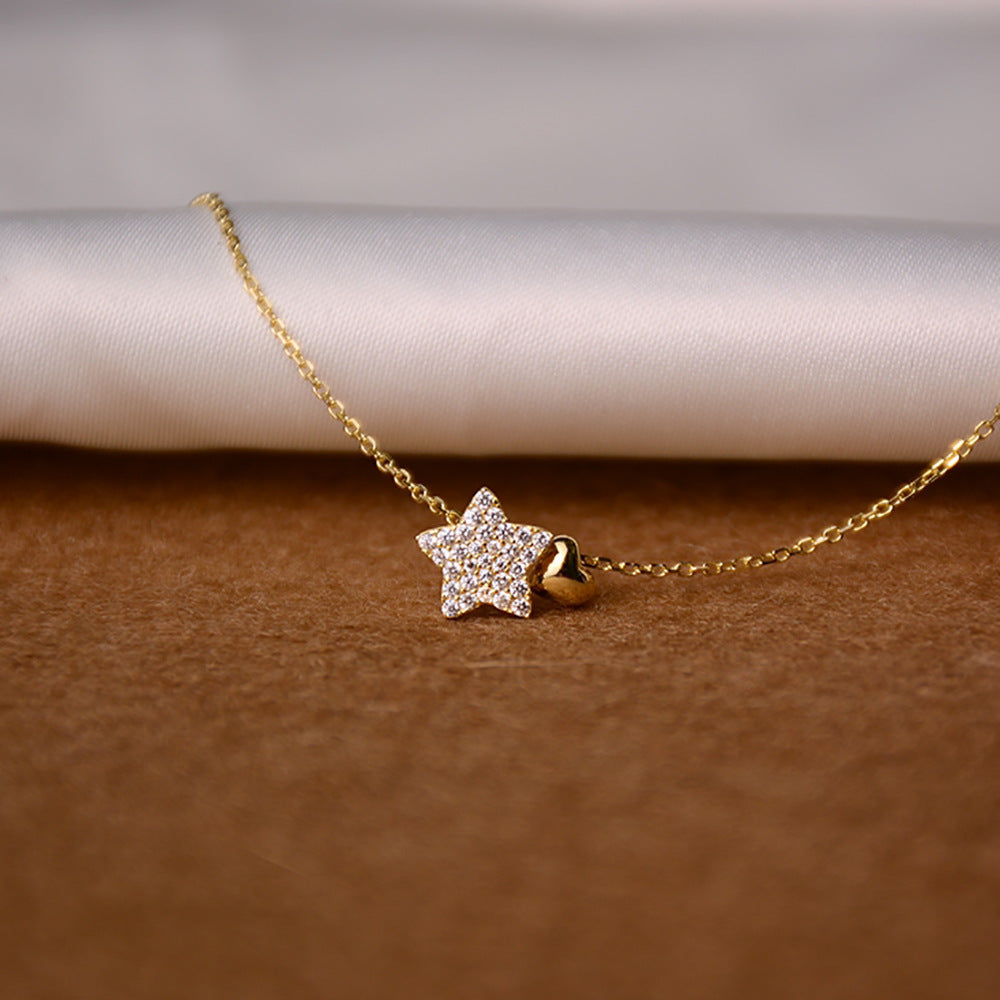 Women's Fashion Pure Silver Star Pendant Necklace