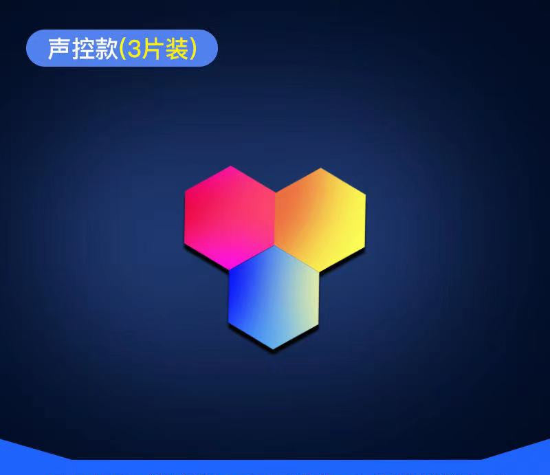 Compatible avec Apple, lumière LED modulaire en nid d'abeille contrôlée par téléphone intelligent sans fil, lumière quantique hexagonale, fonctionne avec le système Android IOS.