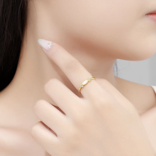 Women's 925 Sterling Silver 18K Gold Plated Ring