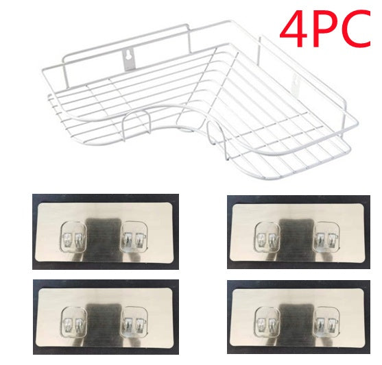 Étagère de rangement murale sans poinçon pour salle de bain, étagère d'angle de cuisine, trépied domestique