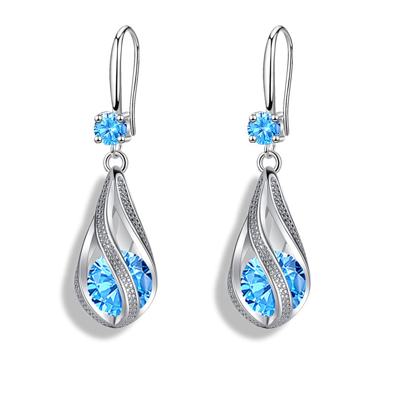 Boucles d'oreilles en forme de larme rotative pour femmes