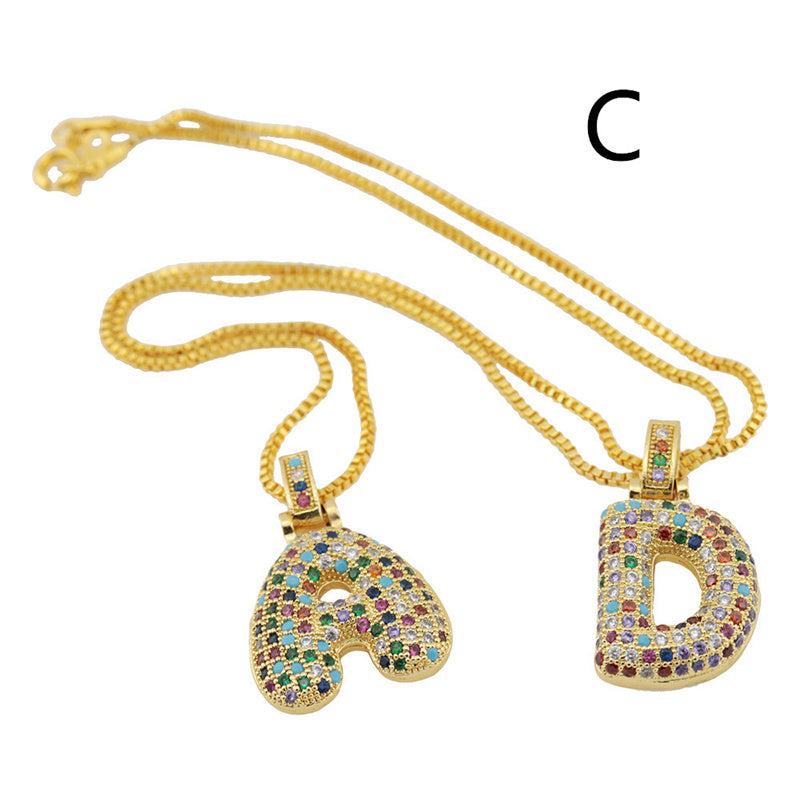 Clavicle Chain Copper Color Zircon Pendant