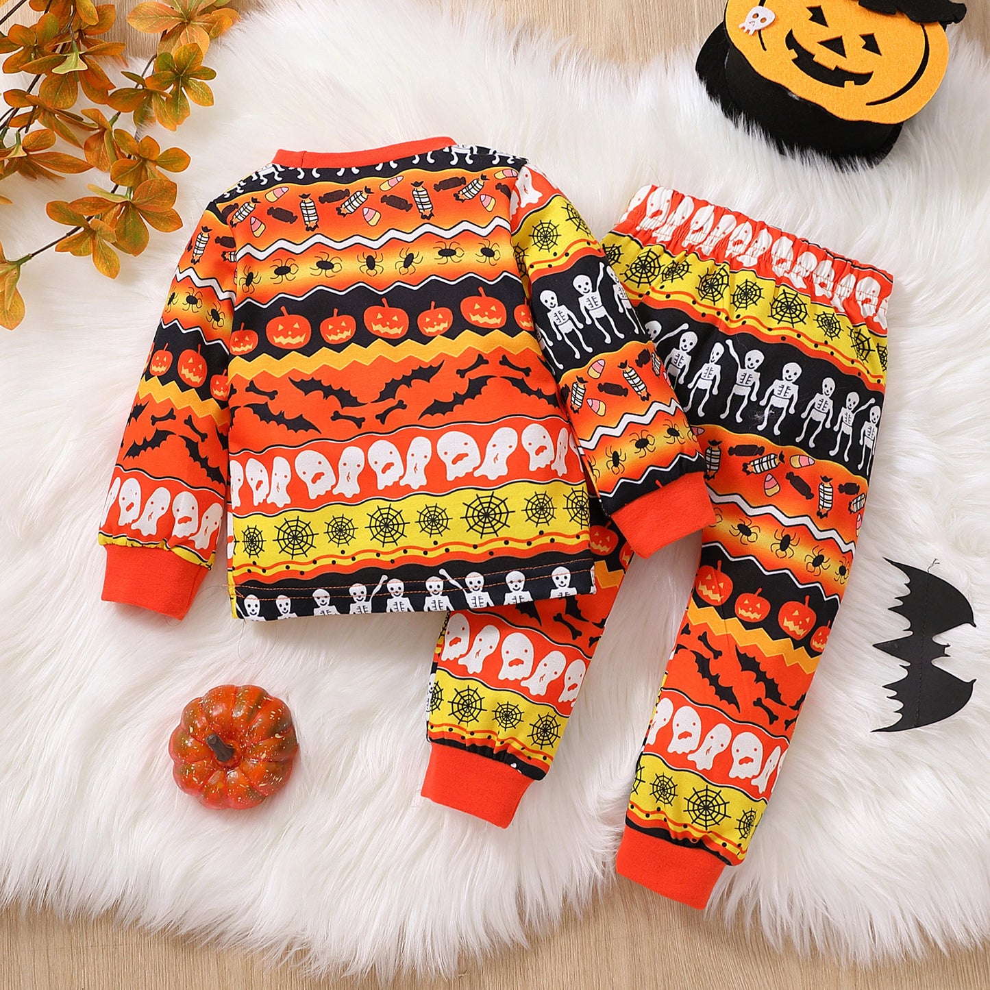 Conjunto de Halloween para niños con estampado lindo y creativo