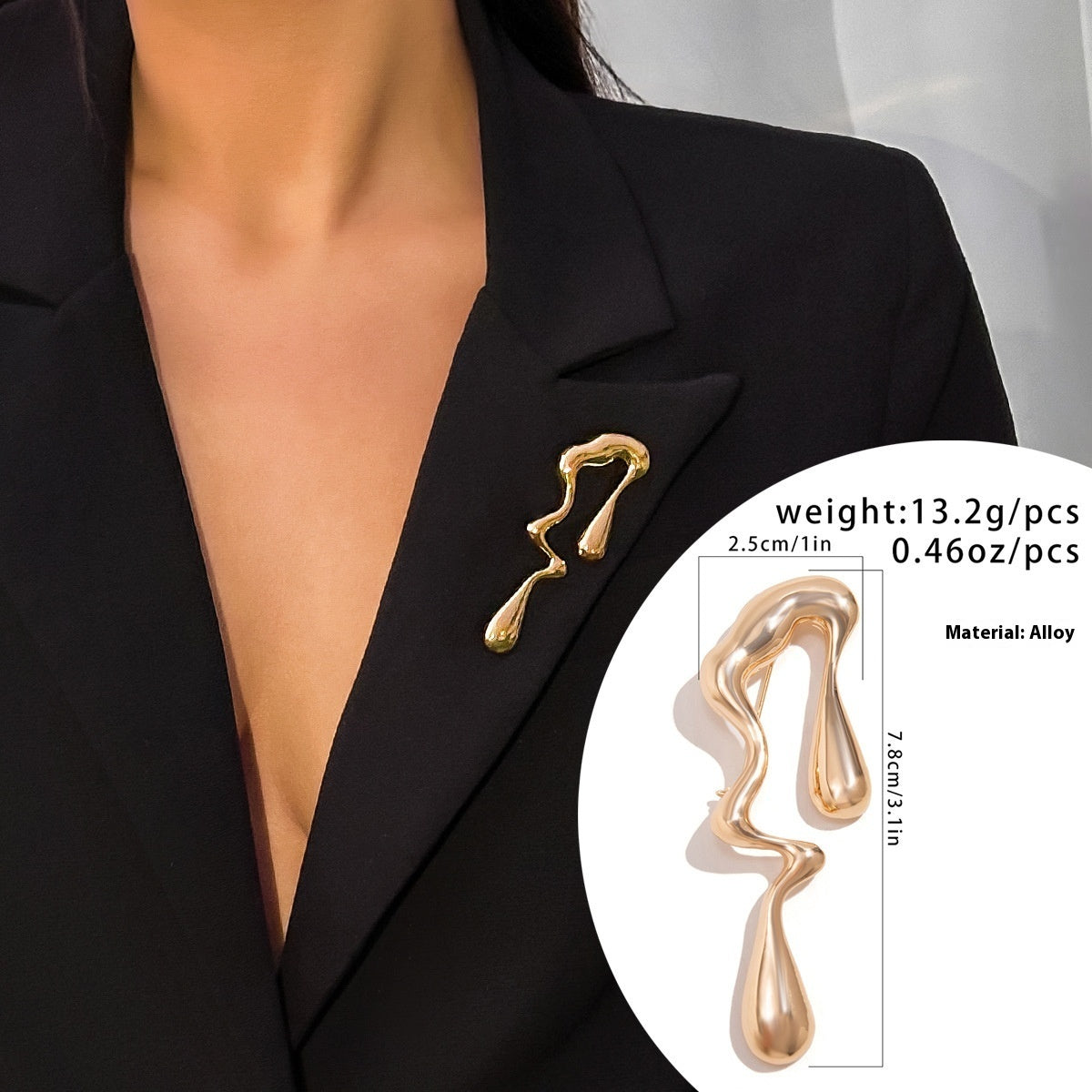 Broche Lave Liquide Noeud Manteau Femme