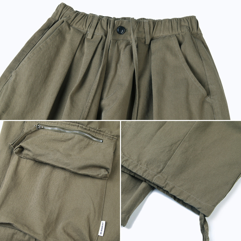 Large Pocket Loose Wide-leg Overalls Men