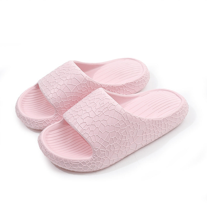 New Texture Home Slippers Summer Thick Sole Floor Bathroom Slipper For Women Men Non-slip House Shoes