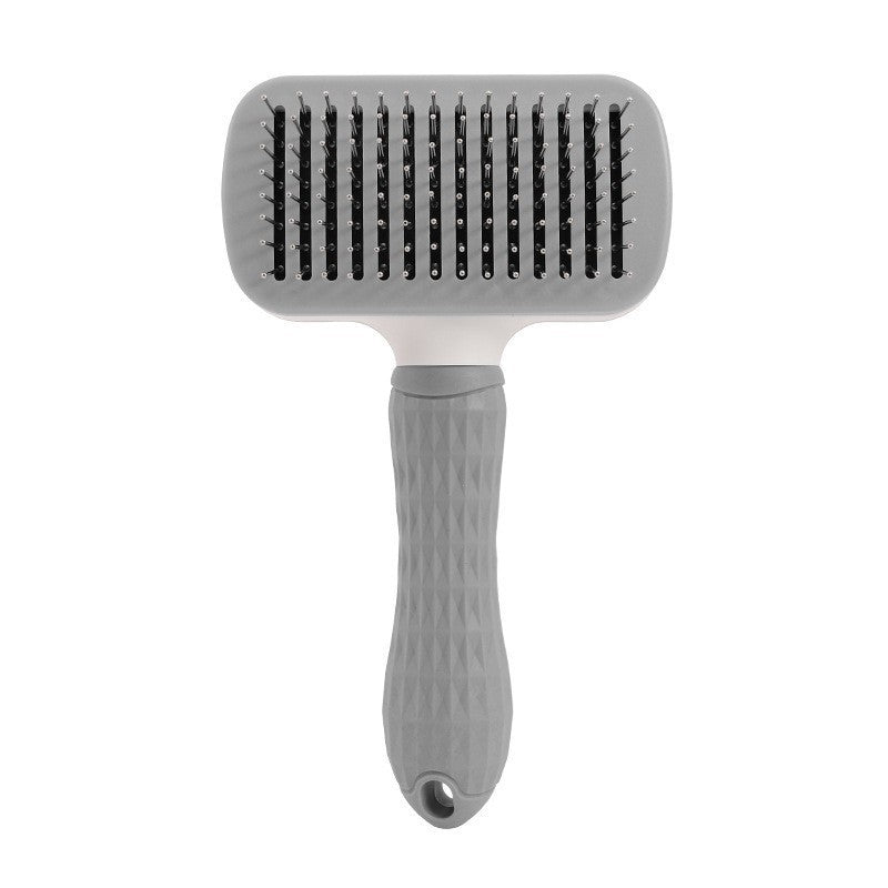 Peigne autonettoyant pour chat, en acier inoxydable, pour chien, brosse à cheveux, une clé pour enlever l'artefact flottant