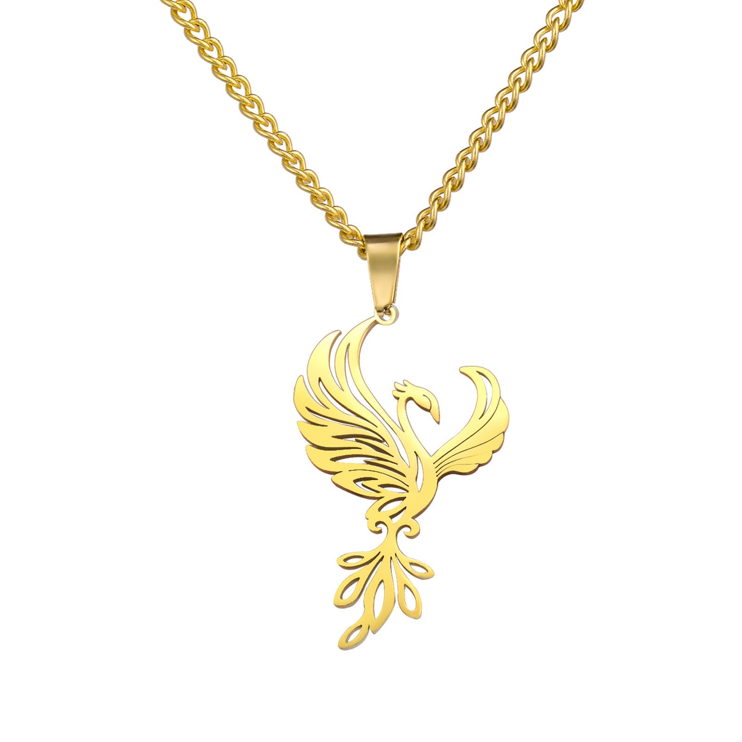 Phoenix Pendant Necklace Women's Men's Hip Hop Stainless Steel