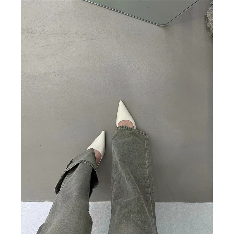 Tip In - Chaussures à petit talon avec bride arrière argentée
