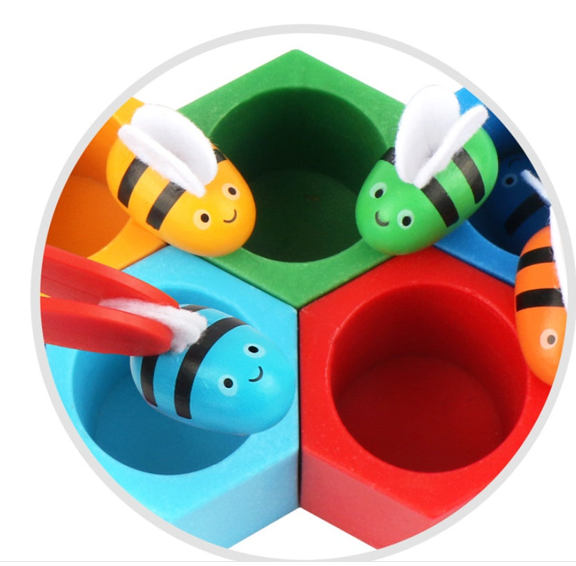 Jouets en bois jeux de société ruche enfants éducation précoce Clip attraper abeille jouets sensoriels pour enfants jeu de Coordination œil-main