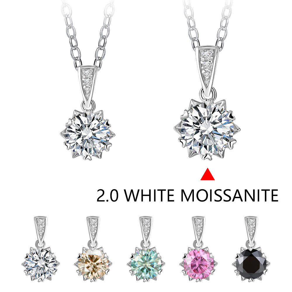 Collier flocon de neige Moissanite en argent Sterling 2 carats, Design d'intérêt spécial, à la mode, polyvalent