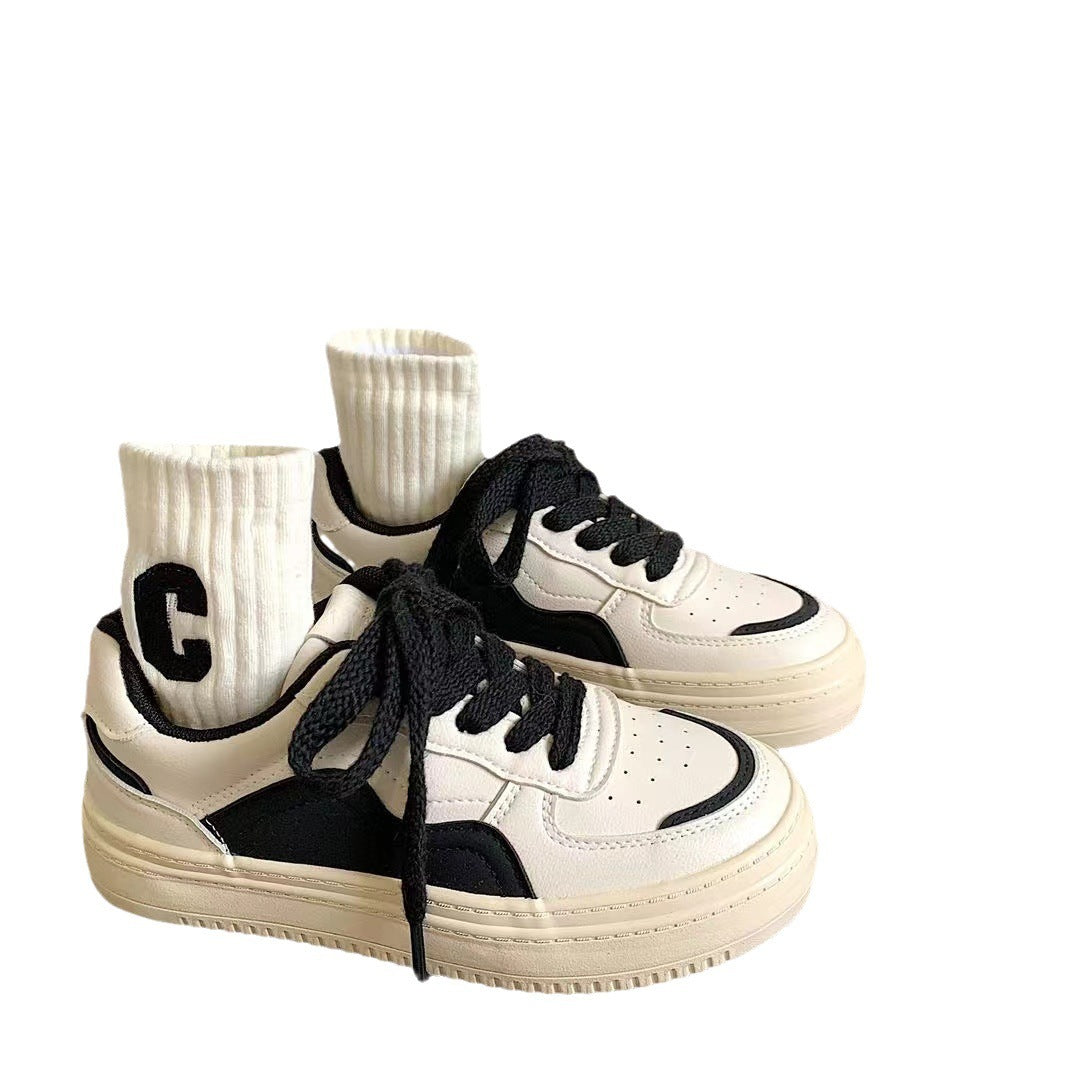 Women's Thick Bottom Height Increasing Breathable White Casual Shoes