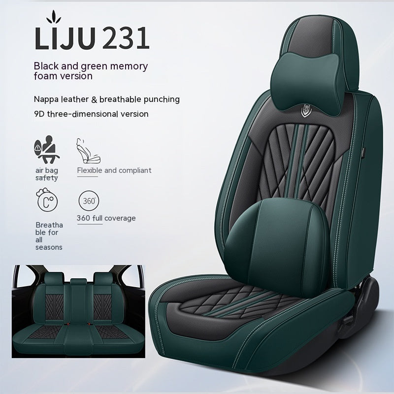 Coussin de siège de voiture à cinq places en cuir tout compris
