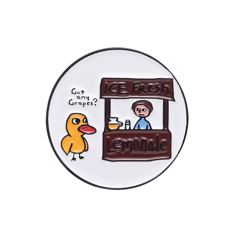 Broche en alliage de canard de dessin animé mignon