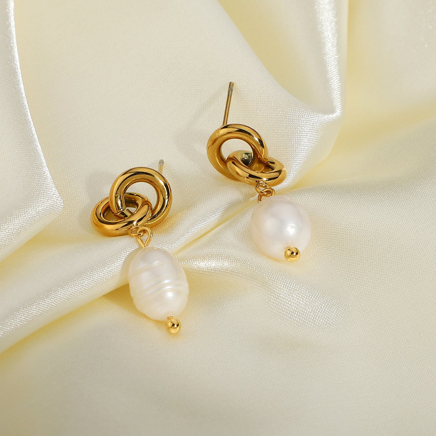 Boucles d'oreilles pendantes en acier inoxydable plaqué or pour femmes