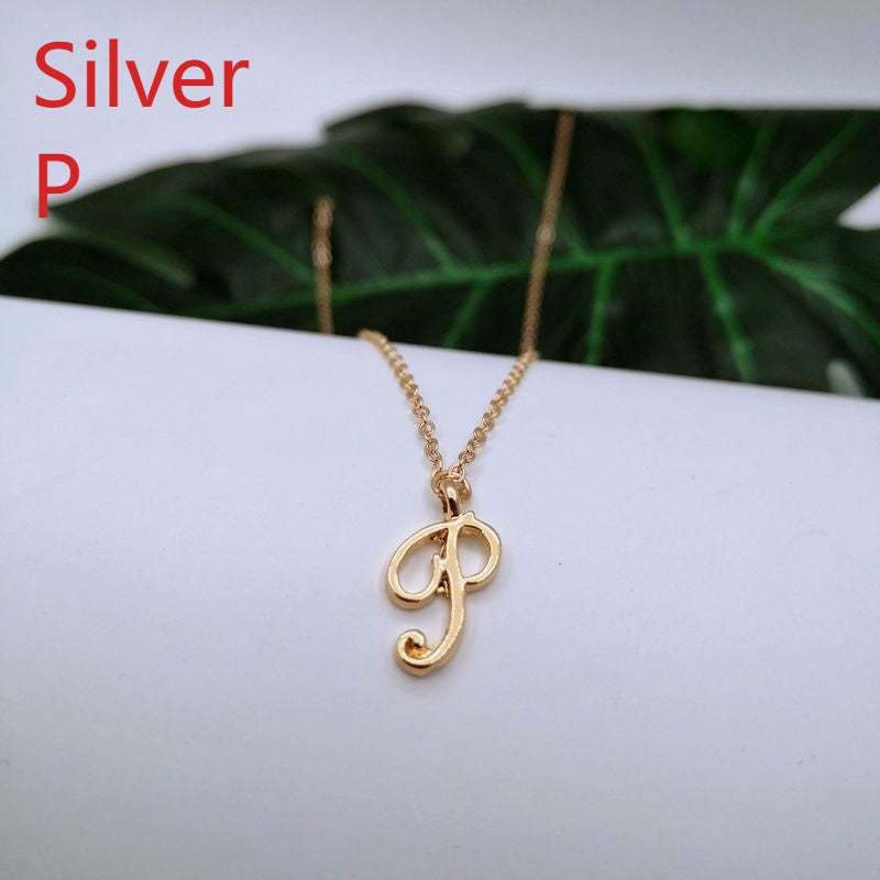 Ornament 26 Letter Necklace Simple Fashion Character Capital English Pendant Special-interest Design Clavicle Chain