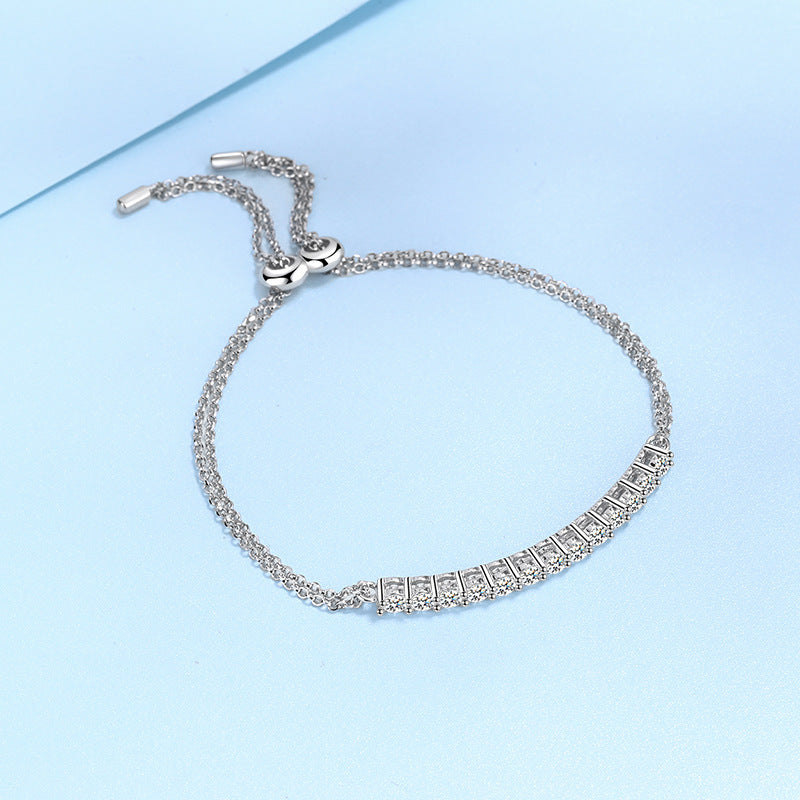 S925 Moissanite Silver Bracelet Female