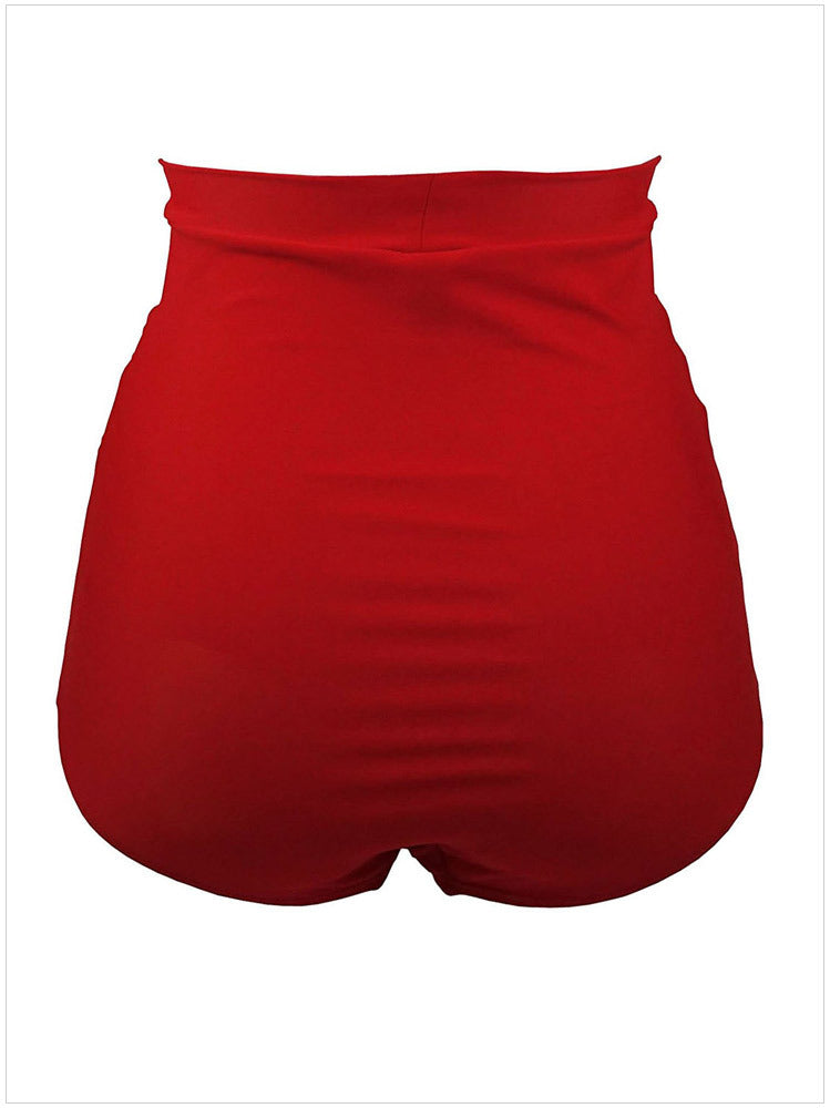Bikini de cintura alta para mujer, traje de baño Sexy sólido alto, bragas ajustables, traje de baño de corte brasileño, bragas, ropa interior, traje de baño tipo Tanga