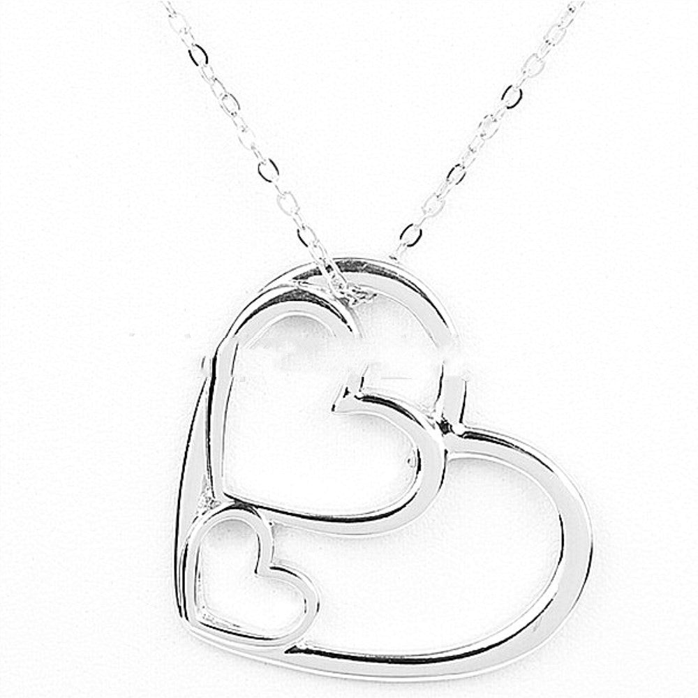 Chaîne de clavicule creuse Doppel Herz pour dames
