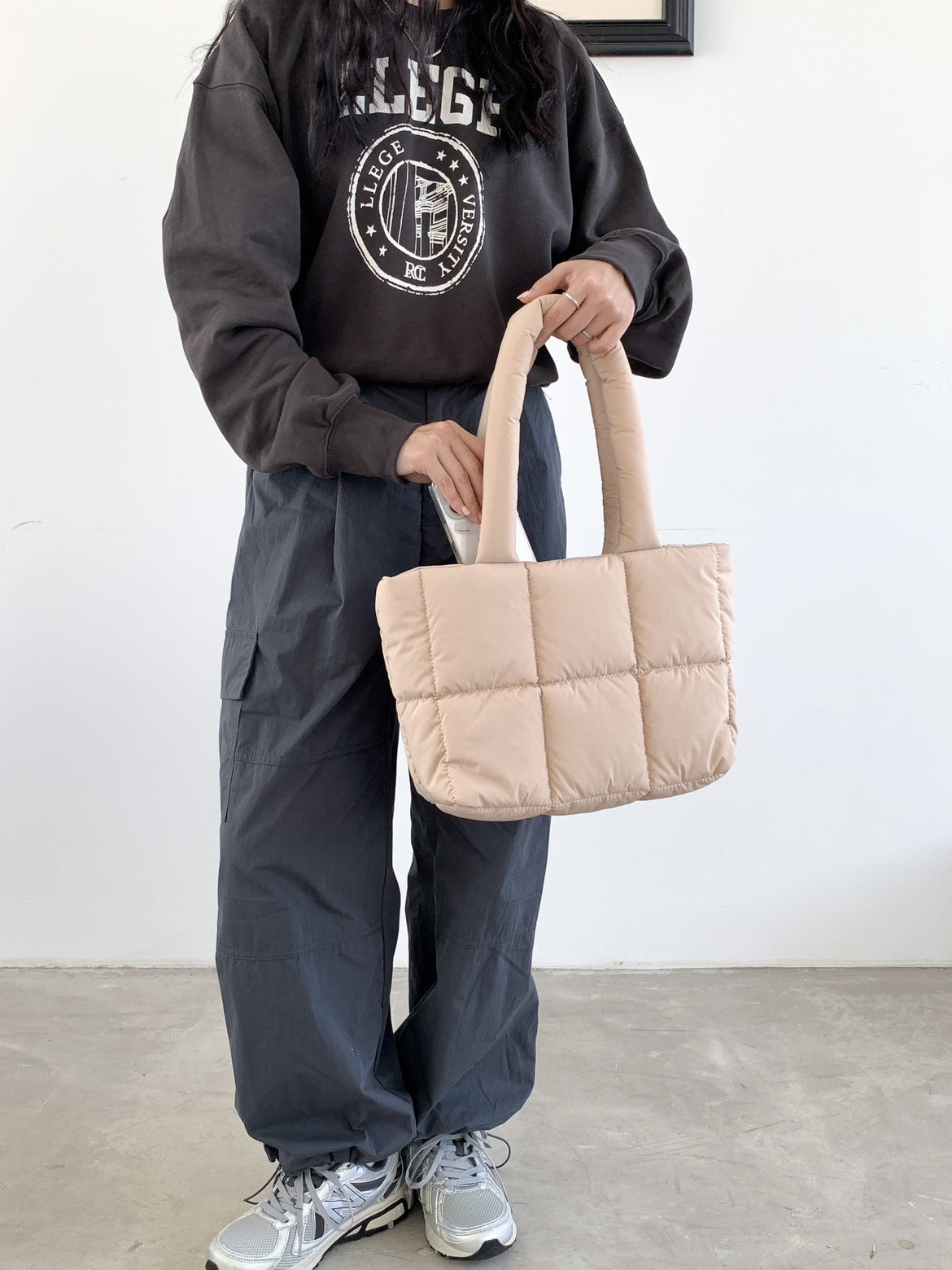 Sac de transport à main portable à une épaule à carreaux de grande capacité