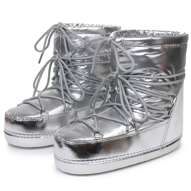 Bottes spatiales antidérapantes imperméables épaissies chaudes