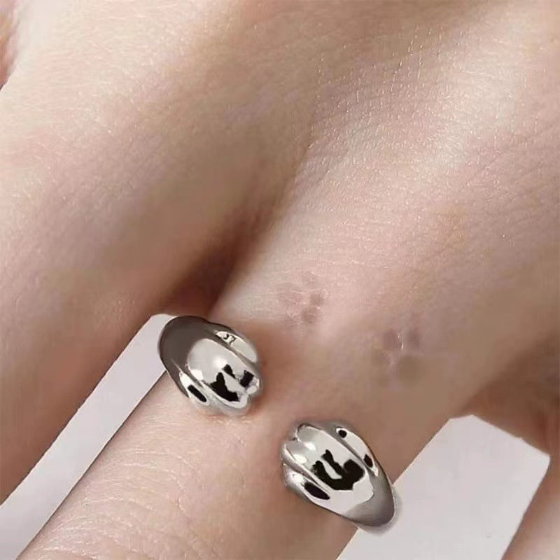 Anillo de huella de gato creativo de moda para mujer