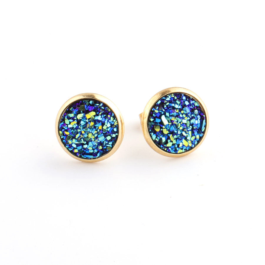 Boucles d'oreilles à tige étoilées en acier inoxydable plaqué or
