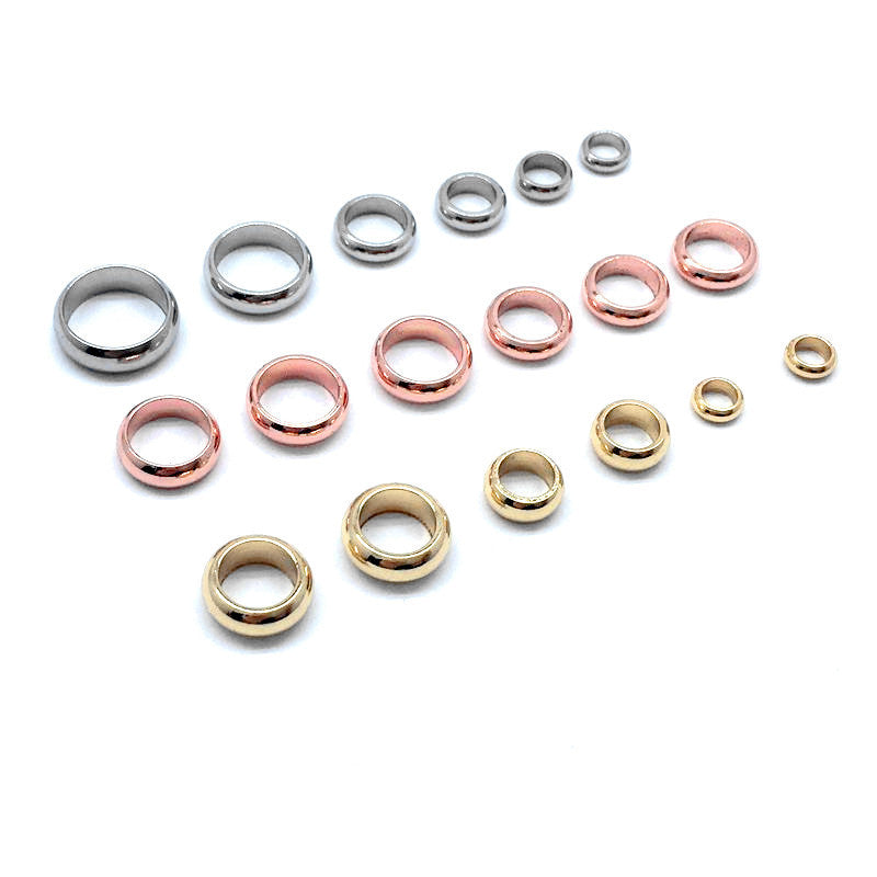 Stainless Steel Pearl Ring Spacer Beads Diy Ornament Accessories