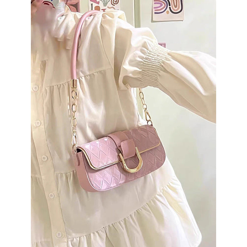 Bolso cuadrado pequeño con cadena Bolso bandolera con hombro para axila
