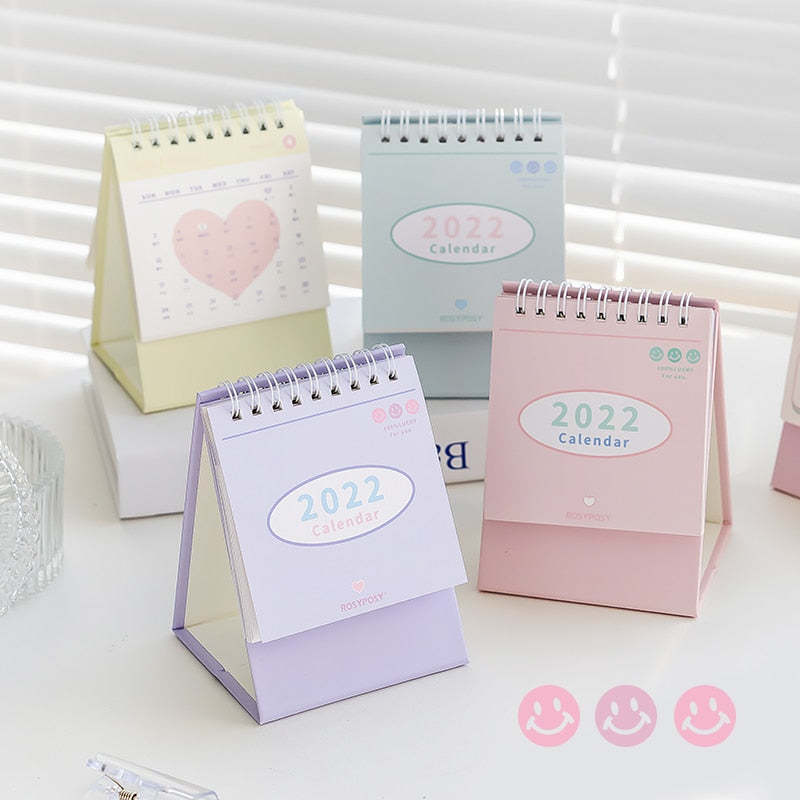 Calendrier de bureau de base à bobine d'apprentissage de bureau crème toute l'année