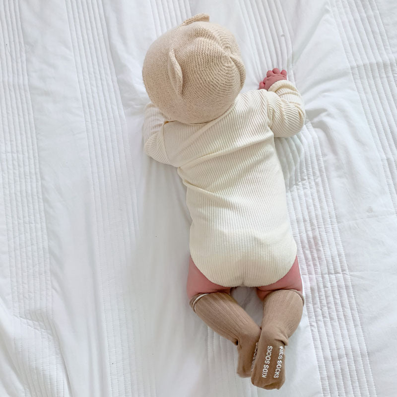 Vêtements de printemps et d'automne pour bébé imprimé tête d'ours mignon