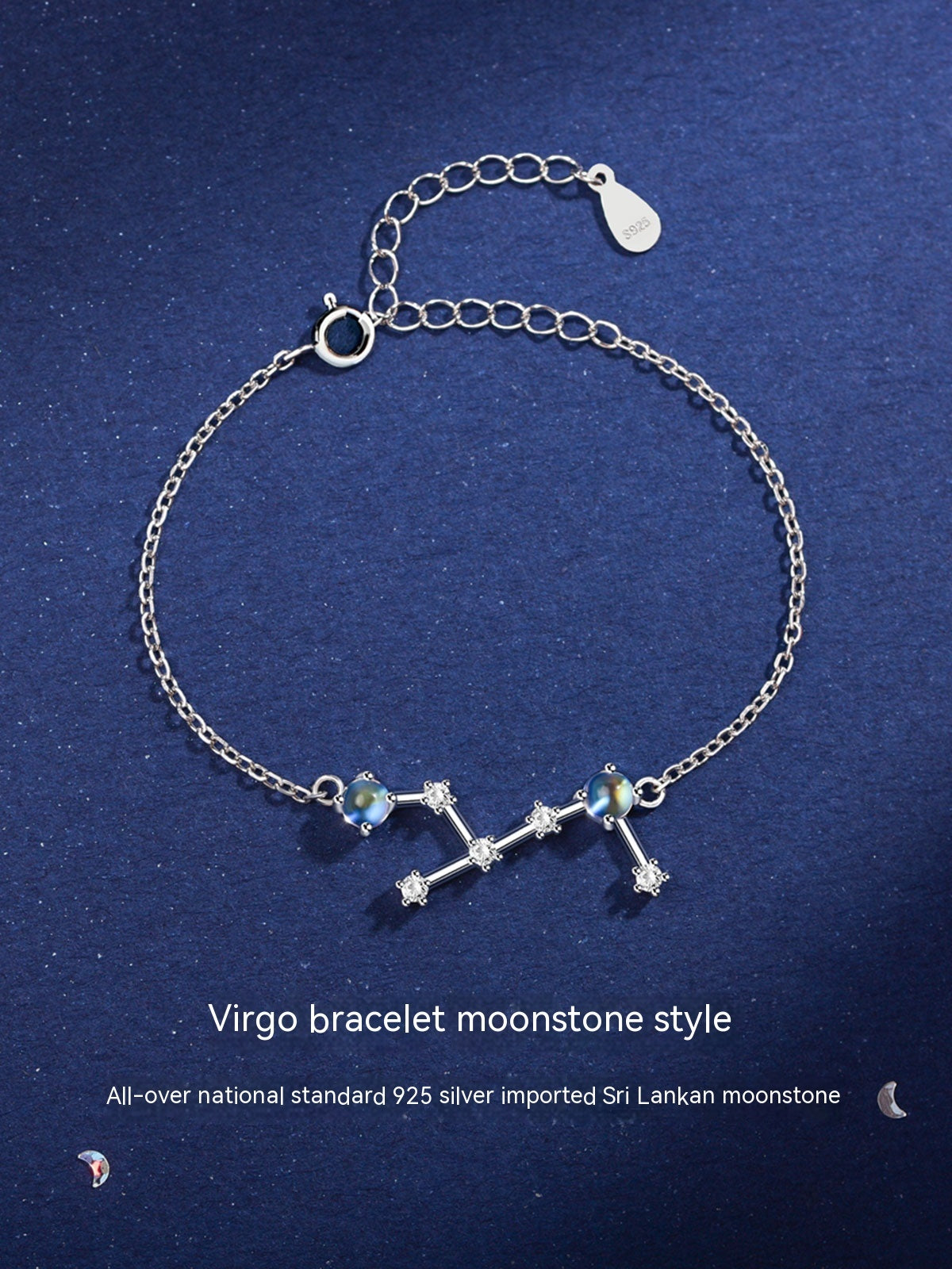 Bracelet pierre de lune Lucky Twelve Constellation pour femme